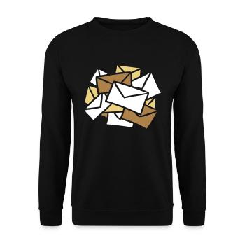 Nachrichten Briefe News Letters Post mail - Unisex Pullover - Schwarz - Vorne - Alina (178cm) & Michal (187cm)