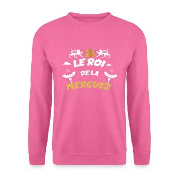 Le roi de la merguez humour barbecue papa - Sweat-shirt Unisexe - rose - Devant
