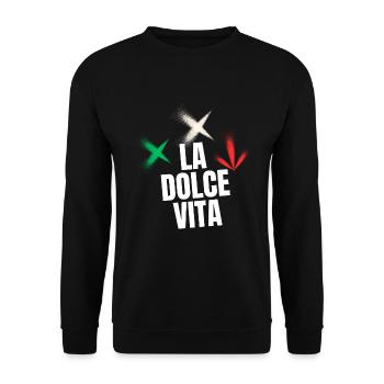 Italia Italy Italien Bella Italia Dolce Vita - Unisex Pullover - Schwarz - Vorne - Alina (178cm) & Michal (187cm)