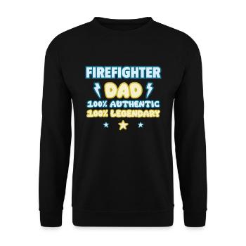Fire Brigade Dad – Father's Day Gift, Legendary - Unisex Sweatshirt - black - Front - Alina (178cm) & Michal (187cm)