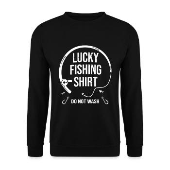 Angler Lucky Charm Lucky Fishing Shirt Gift - Unisex Sweatshirt - black - Front - Alina (178cm) & Michal (187cm)