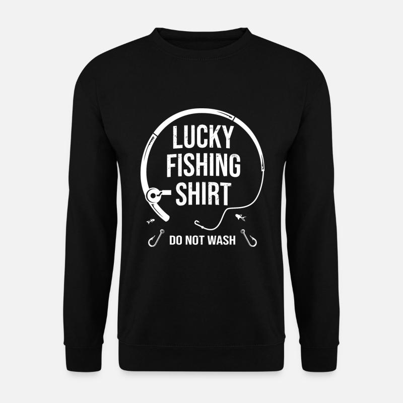 Angler Glücksbringer Lucky Fishing Shirt Geschenk - Unisex Pullover - Schwarz