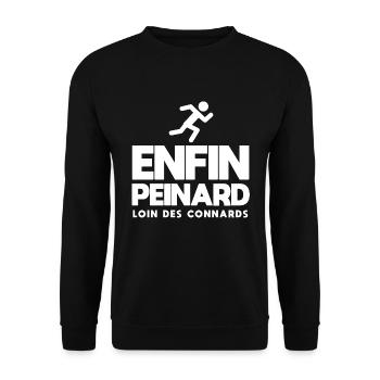 Enfin peinard course à pied jogging j'peux pas - Sweat-shirt Unisexe - noir - Devant - Alina (178cm) & Michal (187cm)