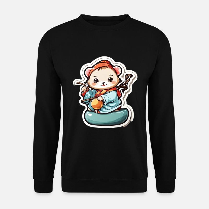 Chinese Lucky Cat - Unisex Sweatshirt - black