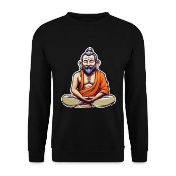 Meditation modern - Unisex Pullover - Schwarz - Vorne - Alina (178cm) & Michal (187cm)
