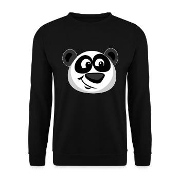 Funny Panda Panda Bear - Unisex Sweatshirt - black - Front - Alina (178cm) & Michal (187cm)