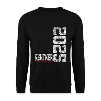 RENTNER 2025 RENTE LEGENDE IM RUHESTAND 2025 - Unisex Pullover - Schwarz - Vorne - Alina (178cm) & Michal (187cm)