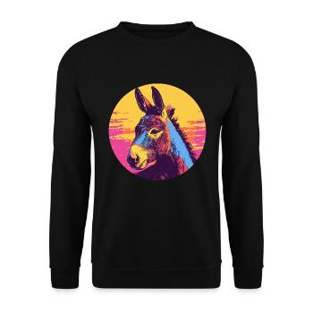 Âne Pop Art - Sweat-shirt Unisexe - noir - Devant - Alina (178cm) & Michal (187cm)