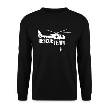 Rescue Shirt-Rescue Team - Unisex Pullover - Schwarz - Vorne - Alina (178cm) & Michal (187cm)