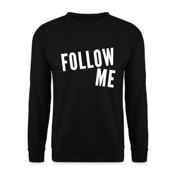 follow me-follow me-fun-funny-funny - Unisex Sweatshirt - black - Front - Alina (178cm) & Michal (187cm)