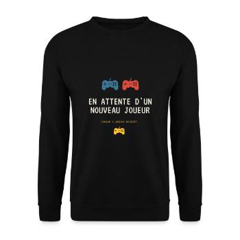annonce grossesse humour gamer gameuse - Sweat-shirt Unisexe - noir - Devant - Alina (178cm) & Michal (187cm)