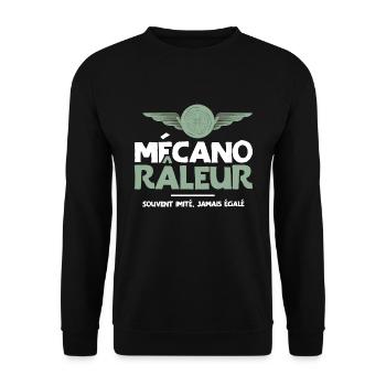 Mécano râleur cadeau drôle garagiste mécanique - Sweat-shirt Unisexe - noir - Devant - Alina (178cm) & Michal (187cm)