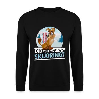 skijöring wintersport skijoring - Unisex Sweatshirt - black - Front - Alina (178cm) & Michal (187cm)