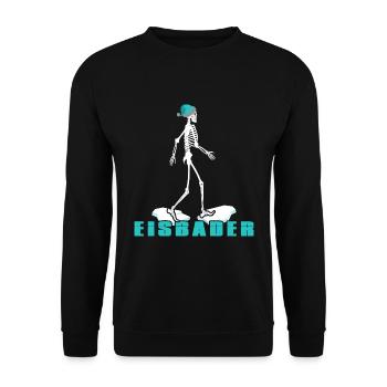 Eisbader Winterschwimmen am Eisloch Puddelmütze - Unisex Pullover - Schwarz - Vorne - Alina (178cm) & Michal (187cm)