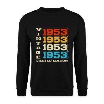 Vintage 1953 vintage anniversaire rétro cadeau - Sweat-shirt Unisexe - noir - Devant - Alina (178cm) & Michal (187cm)