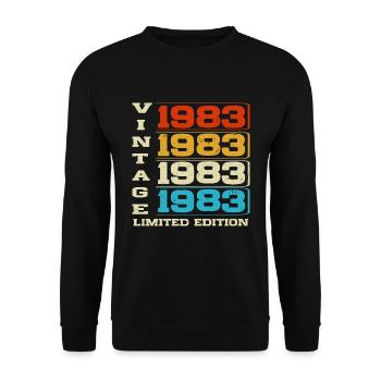 Vintage 1983 vintage anniversaire rétro cadeau - Sweat-shirt Unisexe - noir - Devant - Alina (178cm) & Michal (187cm)