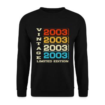 Vintage 2003 vintage anniversaire rétro cadeau - Sweat-shirt Unisexe - noir - Devant - Alina (178cm) & Michal (187cm)