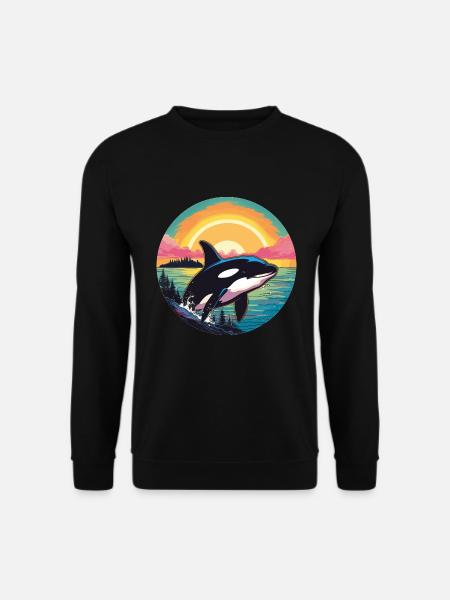 Orca at sunset - Unisex Sweatshirt - black