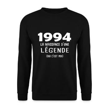 1994 the birth of a legend gift year - Unisex Sweatshirt - black - Front - Alina (178cm) & Michal (187cm)