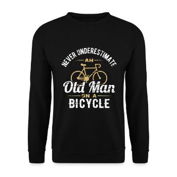 Ne jamais sous-estimer Un vieil homme À vélo - Sweat-shirt Unisexe - noir - Devant - Alina (178cm) & Michal (187cm)