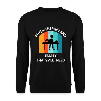 Physiotherapist Humorous Gift Saying Funny - Unisex Sweatshirt - black - Front - Alina (178cm) & Michal (187cm)