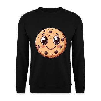 Cookie with googly eyes - Unisex Sweatshirt - black - Front - Alina (178cm) & Michal (187cm)
