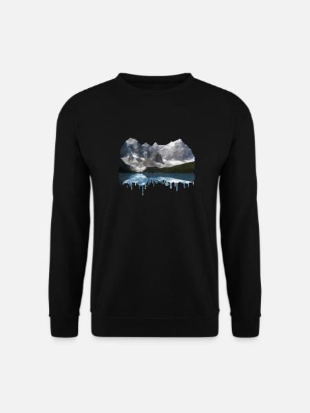 Montagnes Low Poly - Sweat-shirt Unisexe - noir