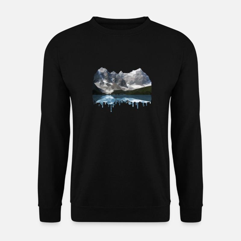 Mountains Low Poly - Unisex Pullover - Schwarz