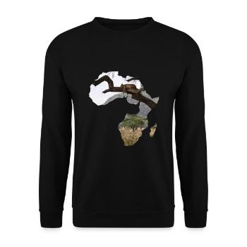 Afrika Madagaskar Serengeti Löwe - Unisex Pullover - Schwarz - Vorne - Alina (178cm) & Michal (187cm)