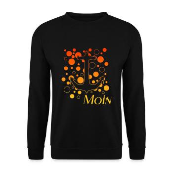 Anker - Moin - Hamburg - Unisex Pullover - Schwarz - Vorne - Alina (178cm) & Michal (187cm)
