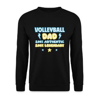 Volleyball papa,Volley-ball,Cadeau de fête des pères - Sweat-shirt Unisexe - noir - Devant - Alina (178cm) & Michal (187cm)