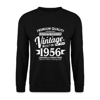 VINTAGE BUILT IN 1956 COOL 65. GEBURTSTAG GESCHENK - Unisex Pullover - Schwarz - Vorne - Alina (178cm) & Michal (187cm)