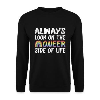 Always look on the Queer side of life - Unisex Sweatshirt - black - Front - Alina (178cm) & Michal (187cm)