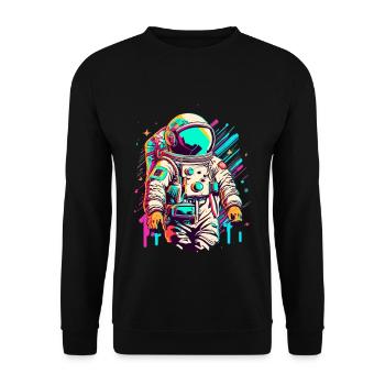 Astronaut Weltraum Raumfahrt - Unisex Pullover - Schwarz - Vorne - Alina (178cm) & Michal (187cm)