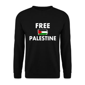 Free palestine - Unisex Pullover - Schwarz - Vorne - Alina (178cm) & Michal (187cm)