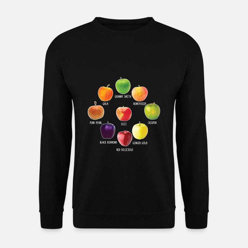 Apfelsorten Verschiedene Äpfel Realistischer Apfel - Unisex Pullover - Schwarz