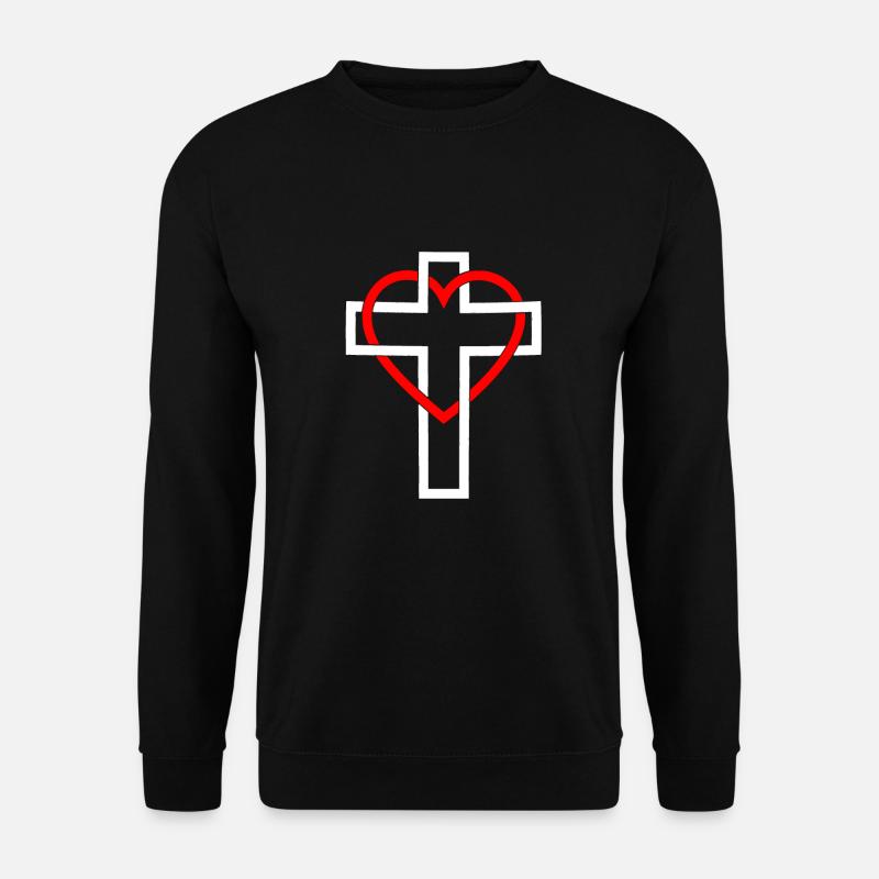 Kreuz Herz Jesus Kirche - Unisex Pullover - Schwarz