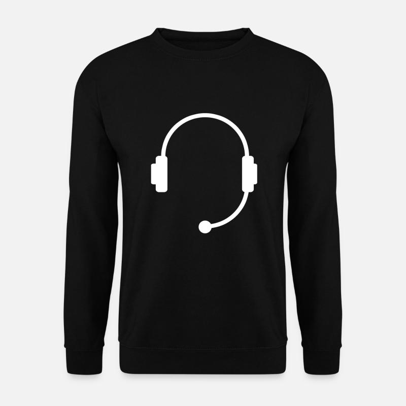 Kopfhörer Ohrhörer Headset Geschenk - Unisex Pullover - Schwarz