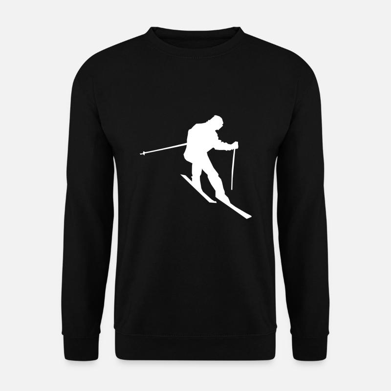 Skifahrer Silhouette - Unisex Pullover - Schwarz