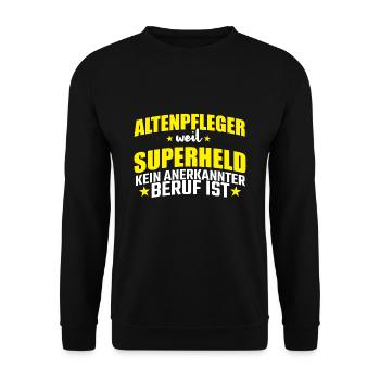 Altenpflegerin Altenpflegerin Altenpflegerin - Unisex Pullover - Schwarz - Vorne - Alina (178cm) & Michal (187cm)