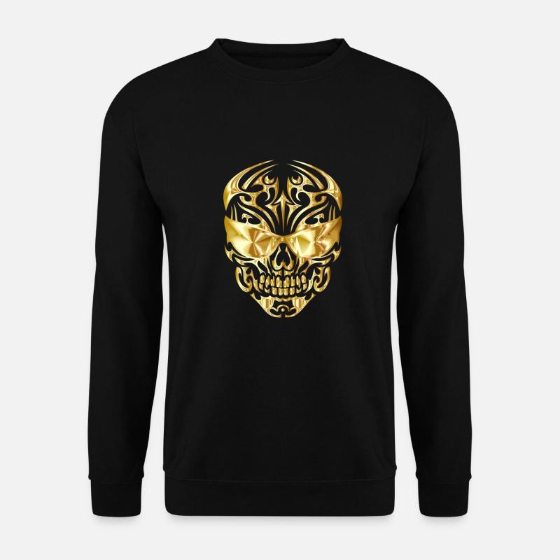 Goldener Totenkopf - Unisex Pullover - Schwarz