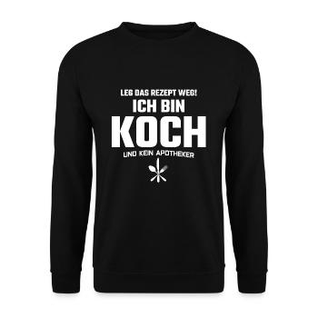 KOCH - Ich bin Koch - Unisex Pullover - Schwarz - Vorne - Alina (178cm) & Michal (187cm)