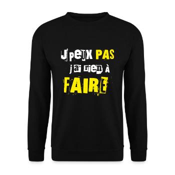 J'ai rien à Faire - Sweat-shirt Unisexe - noir - Devant - Alina (178cm) & Michal (187cm)