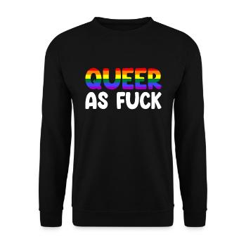 LGBTQ Queer As Fuck CSD Gay Pride - Sweat-shirt Unisexe - noir - Devant - Alina (178cm) & Michal (187cm)
