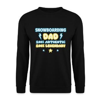 Papa Snowboarder,Vatertagsgeschenk - Unisex Pullover - Schwarz - Vorne - Alina (178cm) & Michal (187cm)