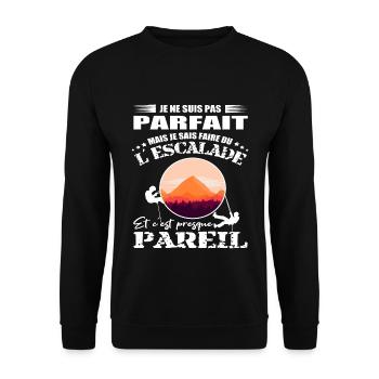 Escalade Shirt • Escalader un rocher • Alpiniste - Sweat-shirt Unisexe - noir - Devant - Alina (178cm) & Michal (187cm)