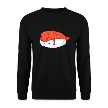 Sushi Love - Sweat-shirt Unisexe - noir - Devant - Alina (178cm) & Michal (187cm)