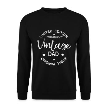Vintage Dad Cool Birthday Gift Daddy - Unisex Sweatshirt - black - Front - Alina (178cm) & Michal (187cm)