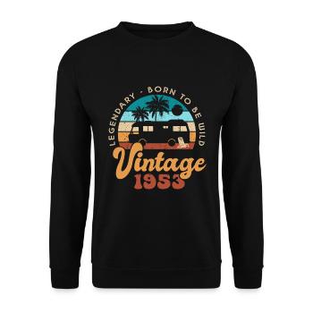 70 Years Anniversary 70 Years Born in 1953 - Unisex Sweatshirt - black - Front - Alina (178cm) & Michal (187cm)