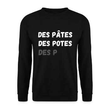 des pâtes des potes des p - Sweat-shirt Unisexe - noir - Devant - Alina (178cm) & Michal (187cm)